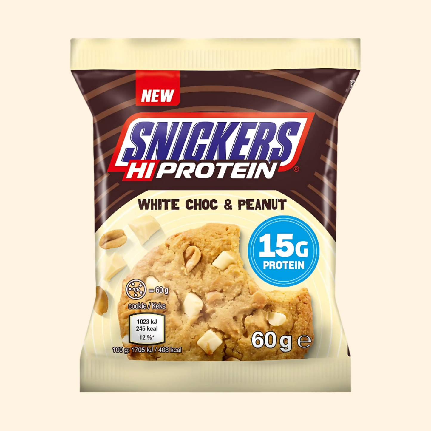 Snickers White Chocolate & Peanut Protein Cookie